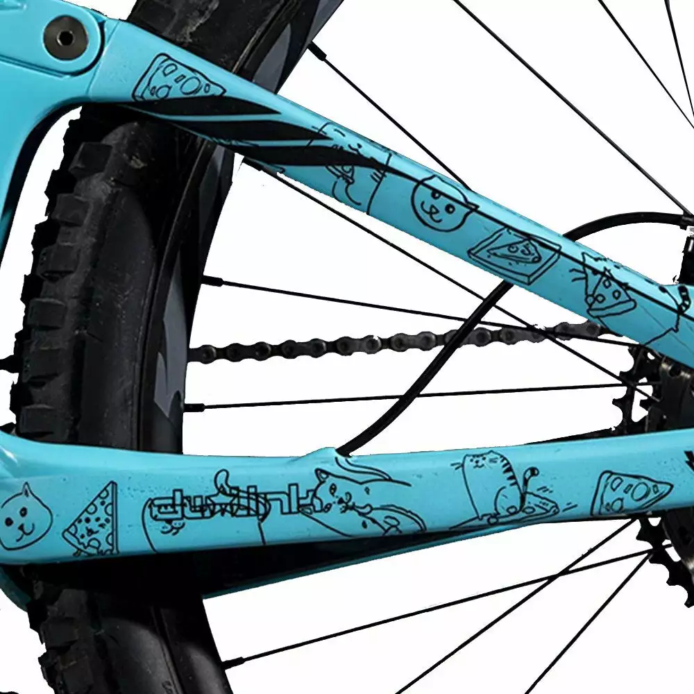 DyedBro Cats Bike Protection Film - Clear - Black 2 DyedBro Cats Bike Protection Film - Clear - Black - Image 2