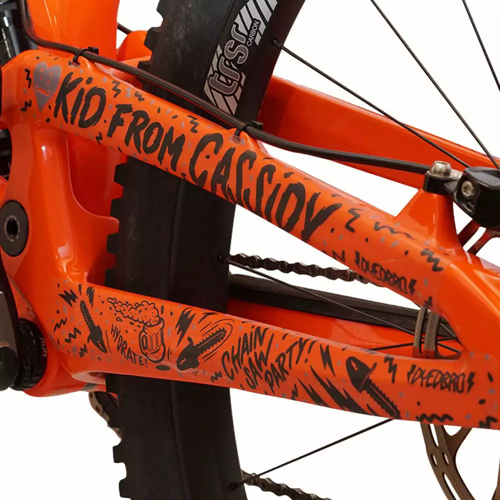 DyedBro Chainsaw Bike Protection Film - Clear - Black 3 DyedBro Chainsaw Bike Protection Film - Clear - Black - Image 3