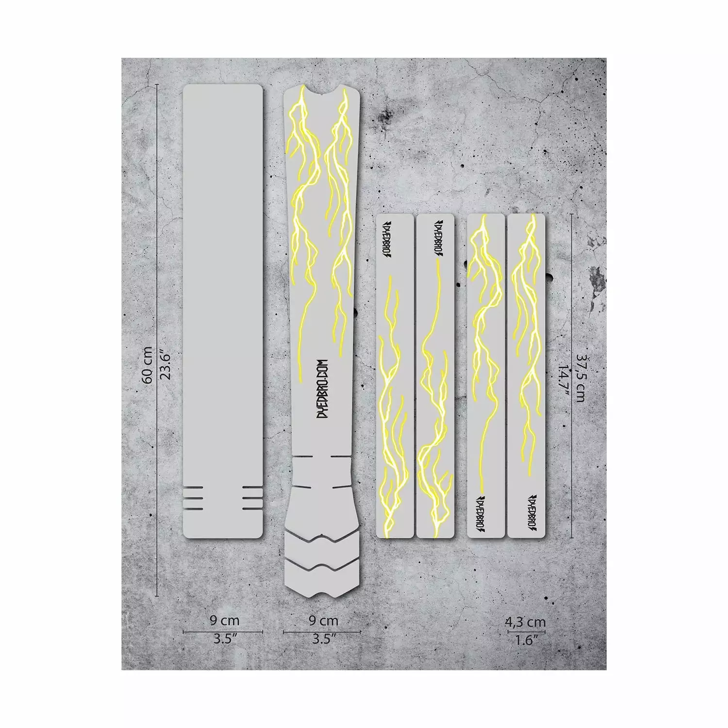 DyedBro Lightning Bike Protection Film - Clear - Yellow 1 DyedBro Lightning Bike Protection Film - Clear - Yellow